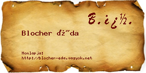 Blocher Éda névjegykártya